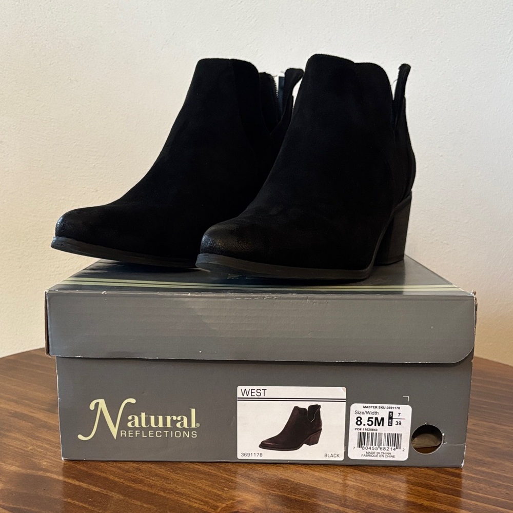 Natural Reflections Black Ankle Booties - West